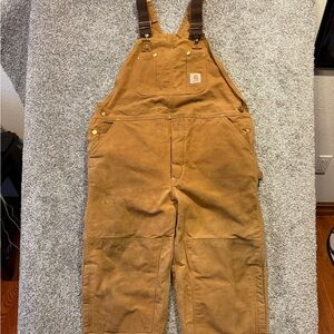 VTG Carhartt Bib Overalls Mens 44x30 6FBQZ Insulated Workwear USA‎ Union Made *